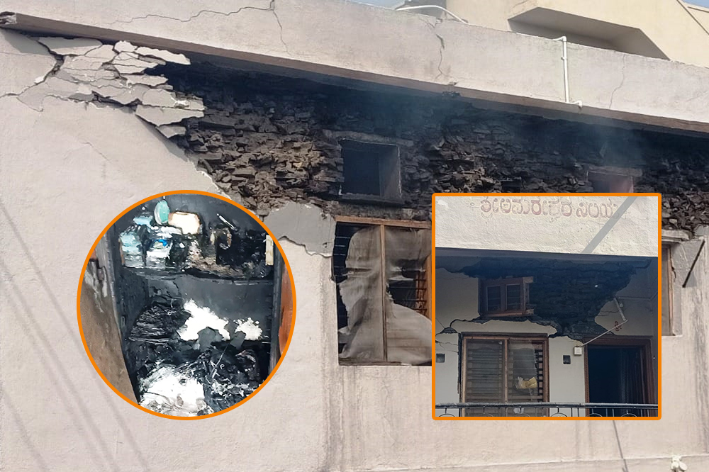 विजयपूर जिल्ह्यातील तालीकोटी शहरात  घरात सिलेन्डरचा स्फोट; घरातील दैनंदिन वस्तू आणि महत्त्वाचे कागदपत्र जळून नष्ट