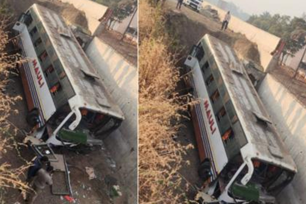 कराडजवळ भीषण अपघात : विद्यार्थ्यांची बस २० फूट खड्ड्यात कोसळली, अनेक जखमी 