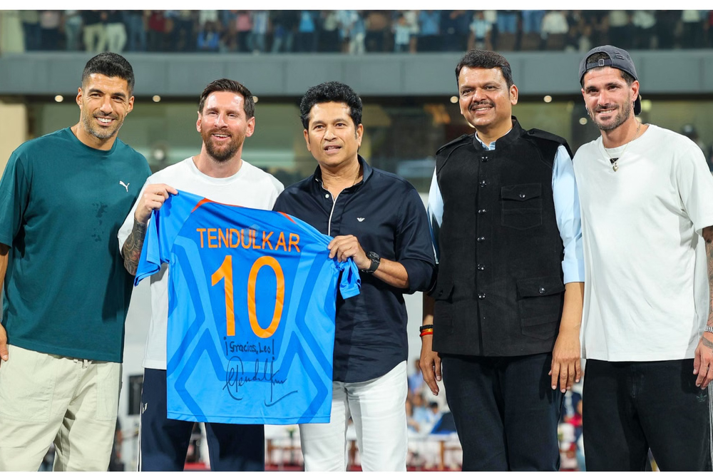 लिओनेल मेस्सीची मुंबई भेट, सचिन तेंडुलकर आणि सुनील छेत्रींसोबत ऐतिहासिक भेट 