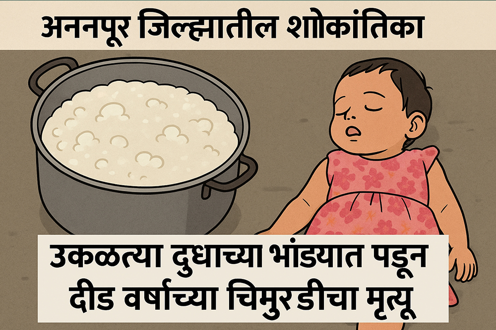 अनंतपूर जिल्ह्यातील शोकांतिका : उकळत्या दुधाच्या भांड्यात पडून दीड वर्षाच्या चिमुरडीचा मृत्यू