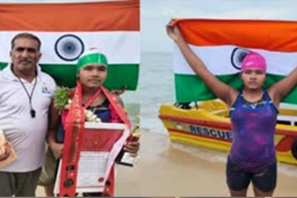 दृष्टिहीन जलतरणपटू ईश्वरी पांडेची ऐतिहासिक कामगिरी; 29 किमी ‘पाल्क सामुद्रधुनी’ पार 