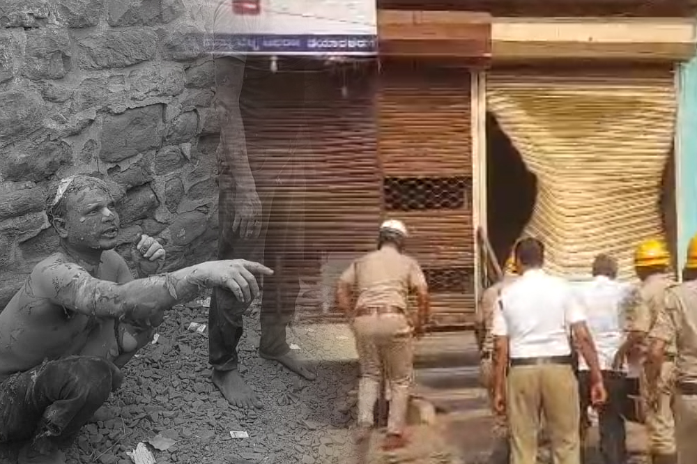 विजयपूर शहरातील लगजबजलेल्या सराफ बाजारात सिलिंडर स्फोट 