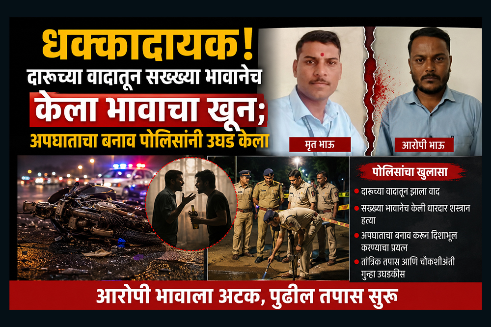 धक्कादायक! दारूच्या वादातून सख्ख्या भावानेच केला भावाचा खून; अपघाताचा बनाव पोलिसांनी उघड केला 