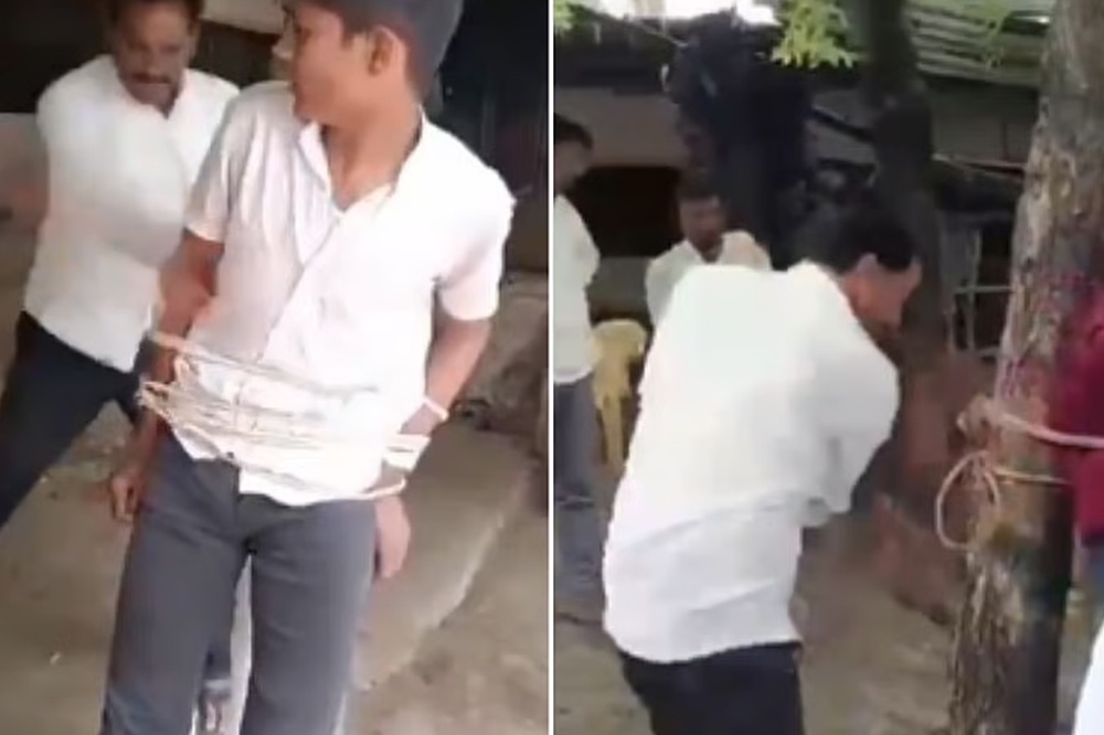 बोअरवेलची वायर चोरीचा आरोप; तीन अल्पवयीन मुलांना खांब-झाडाला बांधून अमानुष मारहाण, लातूरातील व्हिडीओ व्हायरल 
