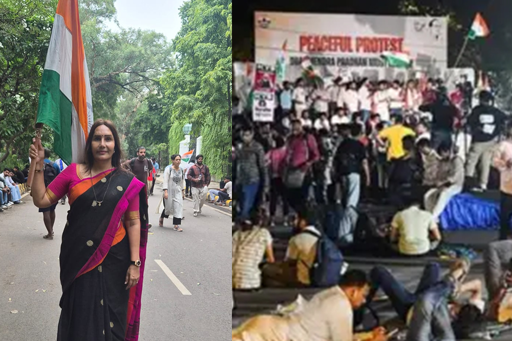 नीट पेपरफुटी आंदोलनाला WOW संघटनेचा पाठिंबा; विद्याताई लोलगे जंतर-मंतरवर सहभागी 